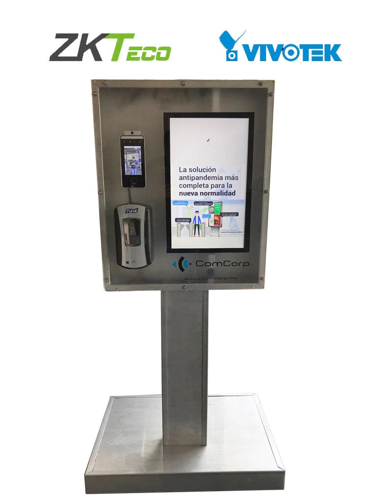 SAXXON MB4KIT - MODULO PARA ENTRADA Y CONTROL DE AFORO / INCLUYE SPEEDFACE V5L-TI / INCLUYE DISPENSADOR AUTOMATICO DE GEL ANTIBACETERIAL / INCLUYE MONITOR DE 22 PULGADAS / GABINETE DE ACERO INOXIDABLE / MUESTRA LA INFORMACION EN TIEMPO REAL EN PANTALLA-Controles de Acceso-SAXXON-Bsai Seguridad & Controles