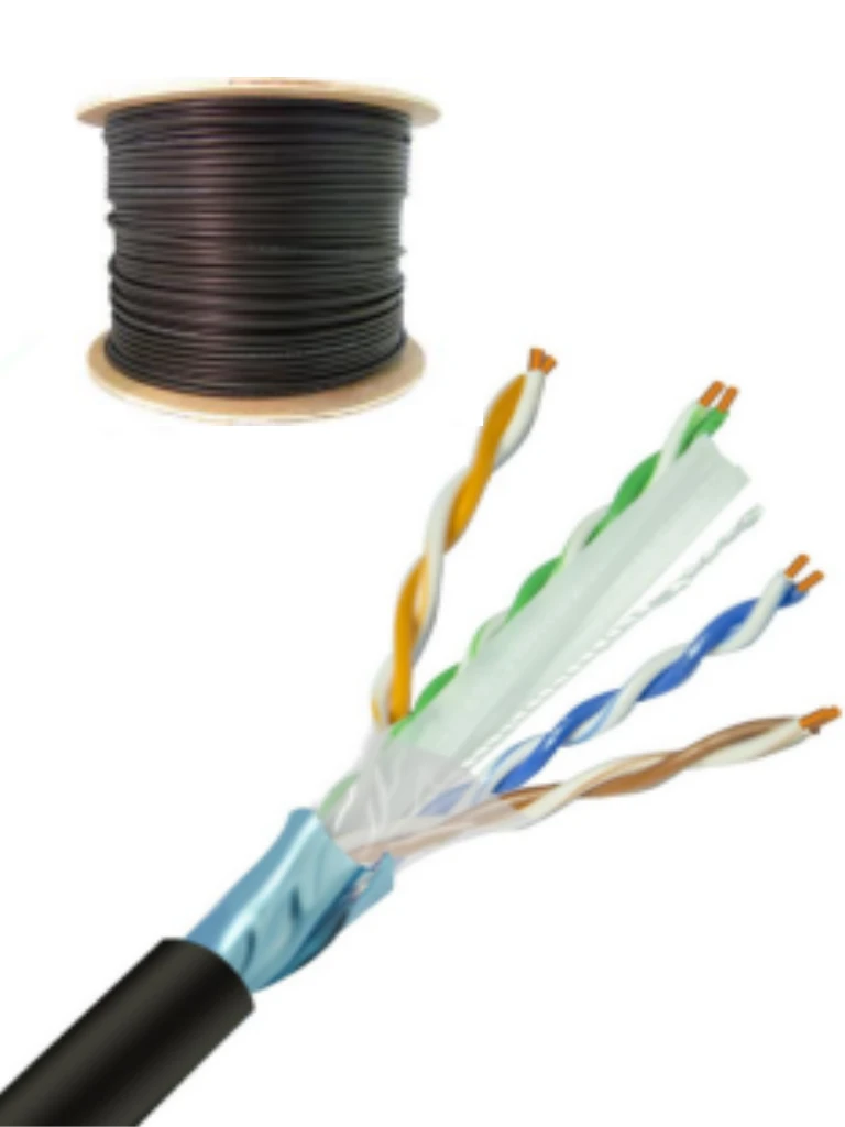 SAXXON OFTPCAT6COPEXT- CABLE BLINDADO FTP 100% COBRE DE 305M/ CATEGORIA 6/ EXTERIOR/ COLOR NEGRO/ PARA APLICACIONES CCTV Y REDES/-Cable-SAXXON-Bsai Seguridad & Controles