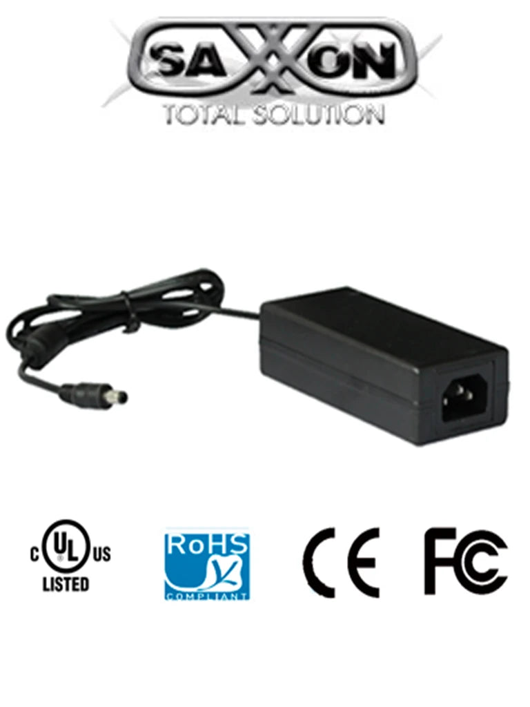 SAXXON PSU1204D- FUENTE DE PODER REGULADA DE 12 VCD/ 4.1 AMPERES/ CERTIFICACION UL/ CABLE DE 1.2 MTS-Fuentes de Poder y Adaptadores-SAXXON-Bsai Seguridad & Controles