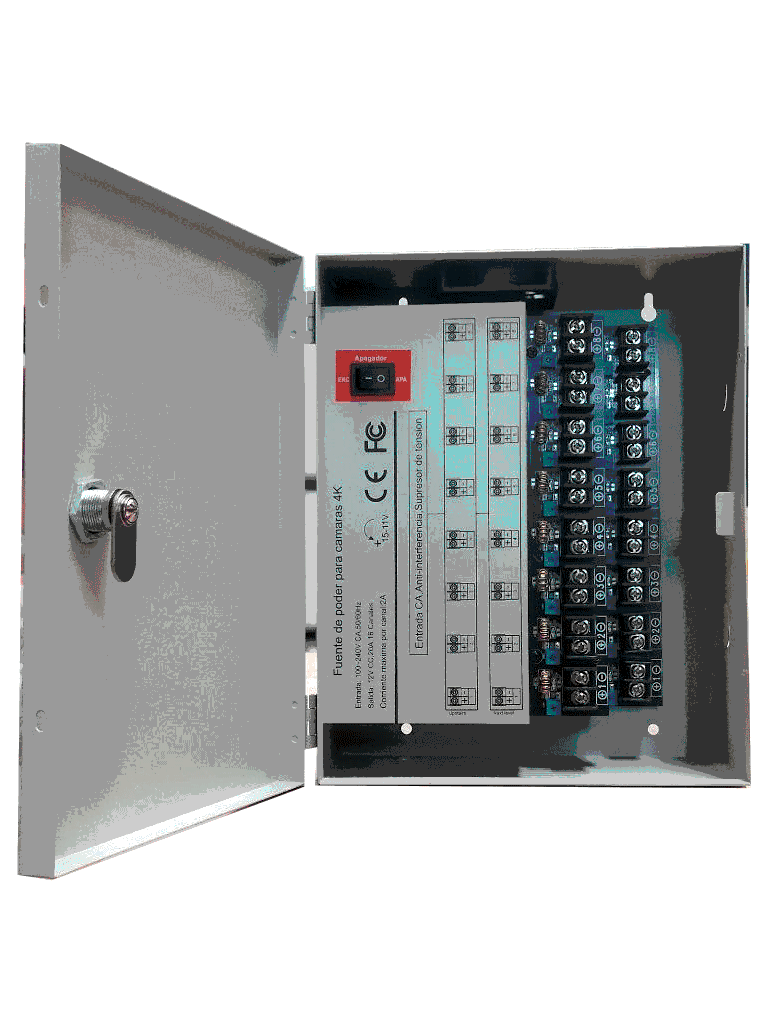 SAXXON PSU1220D16H- FUENTE DE PODER DE 11 A 15 VCD/ 20 AMPERES/ DISTRIBUIDOR PARA 16 CAMARAS/ IDEAL PARA CAMARAS 4K/ 4MP/ FILTRO DE RUIDO POR CANAL/ 1.25 AMP POR CANAL-Fuentes con Distribuidor-SAXXON-Bsai Seguridad & Controles