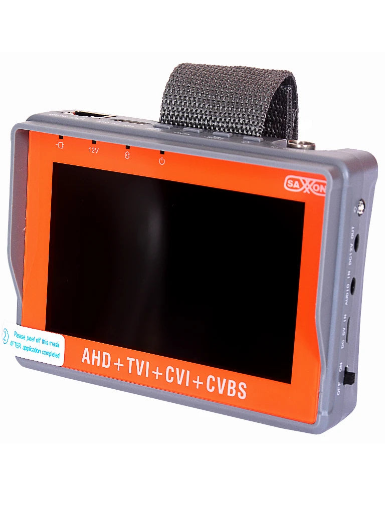 SAXXON TES07MC- PROBADOR DE VIDEO DE PULSERA HASTA 5MP/ CVI/ TVI/ AHD/ PANTALLA DE 4 PULGADAS/ BATERIA 2.6AH/ VOLTAJE DE SALIDA 12V A 0.5 AMPERES-Probadores de Video-SAXXON-Bsai Seguridad & Controles
