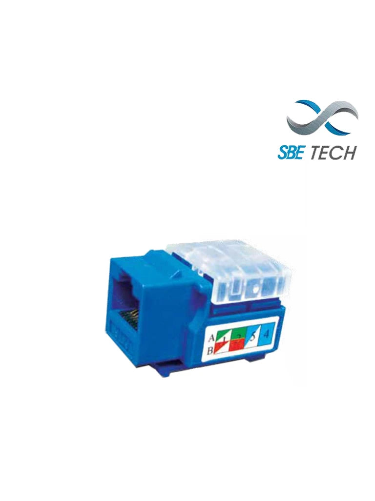 SBETECH 2302BL- MODULO JACK KEYSTONE RJ45 / 8 HILOS / CAT 5E / COMPATIBLE CON CALIBRES AWG 22-26 / COLOR AZUL-Jacks y Plugs-SBE TECH-Bsai Seguridad & Controles