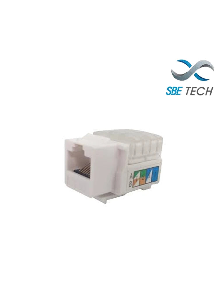 SBETECH 2302WT- MODULO JACK KEYSTONE RJ45 / 8 HILOS / CAT 5E / COMPATIBLE CON CALIBRES AWG 22-26 / COLOR BLANCO-Jacks y Plugs-SBE TECH-Bsai Seguridad & Controles