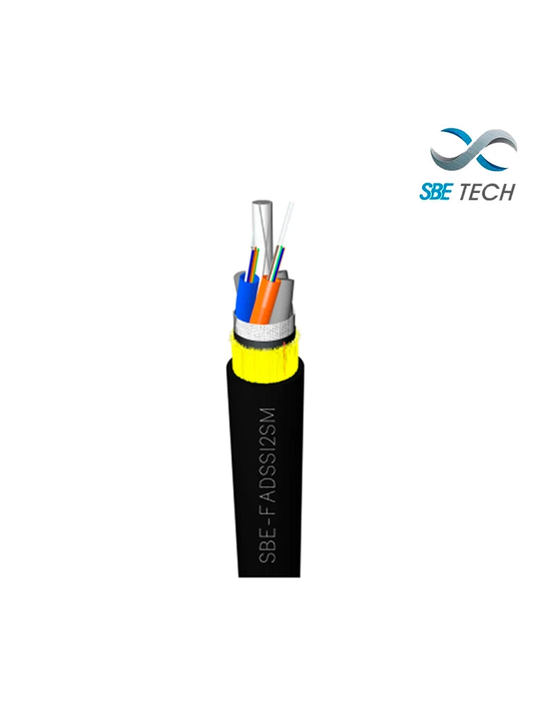 SBETECH FOADSS12SM- CABLE DE FIBRA OPTICA ADSS MONOMODO 9/125/ TIPO G652D/ 12 HILOS/ OS2/ 1 METRO-Cable-SBE TECH-Bsai Seguridad & Controles