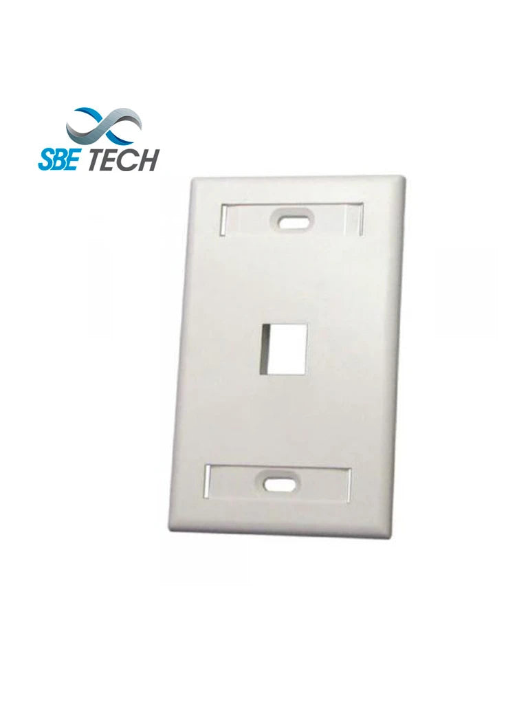 SBETECH SBE-2517-1P-WT - PLACA DE PARED DE 1 PUERTO COLOR BLANCO-Faceplate Y Cajas Universales-SBE TECH-Bsai Seguridad & Controles