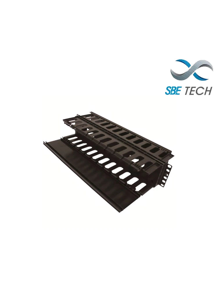 SBETECH SBE-OH2URD - ORGANIZADOR DE CABLE HORIZONTAL PARA RACK / DOBLE LADO/ 19 PULGADAS/ BASE METALICA/ 2UR-Organizadores-SBE TECH-Bsai Seguridad & Controles