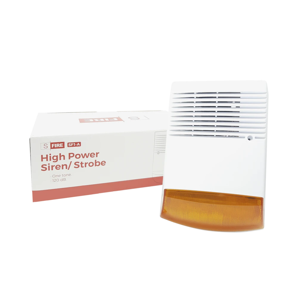 SIRENA ESTROBO / EXTERIOR/ 120DB / LUZ INTERMITENTE / IP55-Sirenas-SFIRE-Bsai Seguridad & Controles