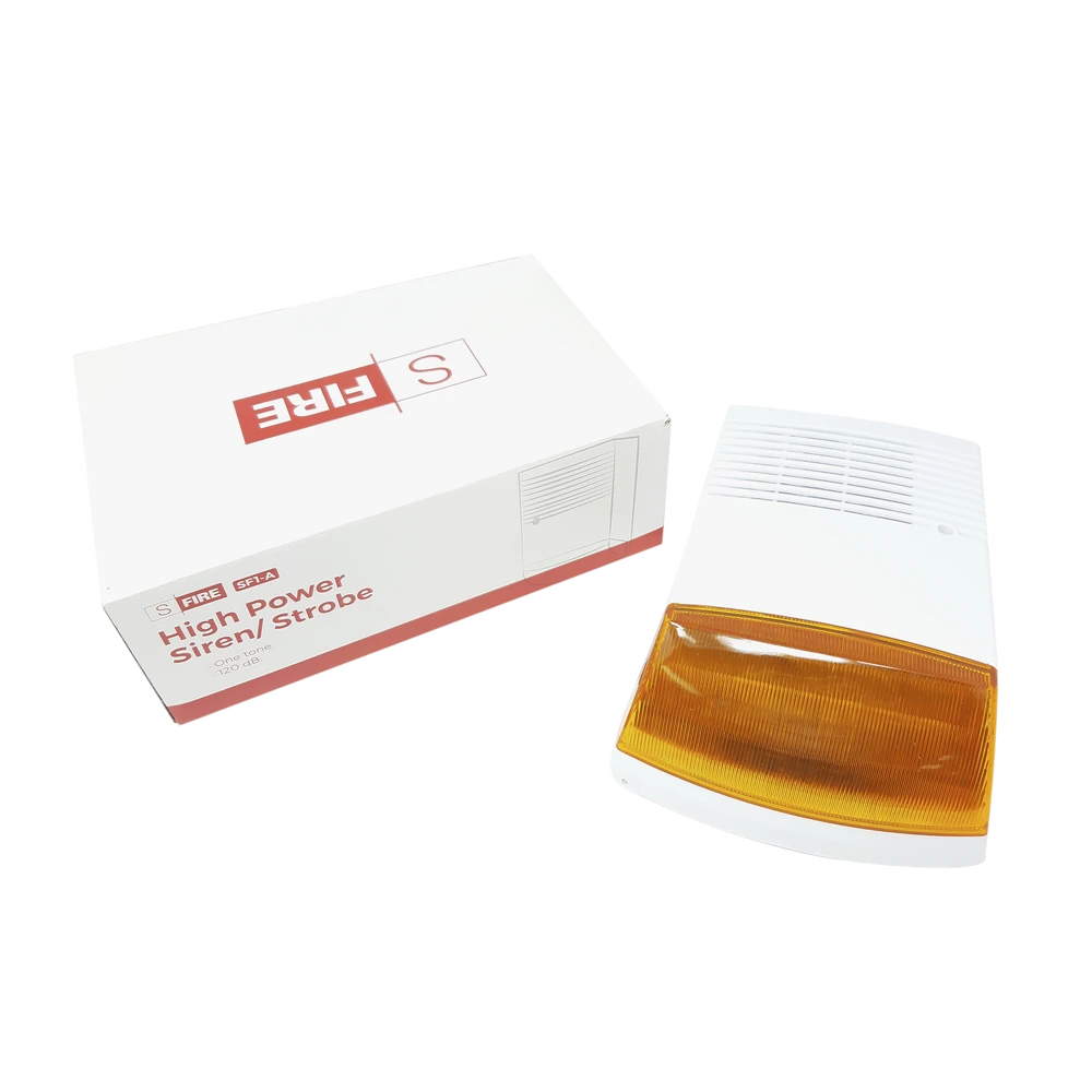 SIRENA ESTROBO / EXTERIOR/ 120DB / LUZ INTERMITENTE / IP55-Sirenas-SFIRE-Bsai Seguridad & Controles