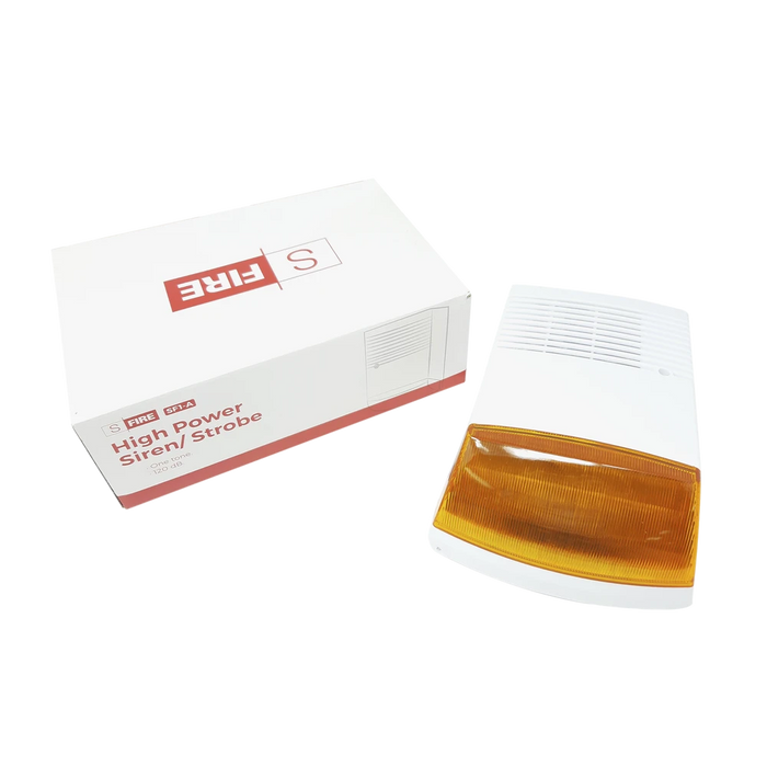 SIRENA ESTROBO / EXTERIOR/ 120DB / LUZ INTERMITENTE / IP55-Sirenas-SFIRE-Bsai Seguridad & Controles