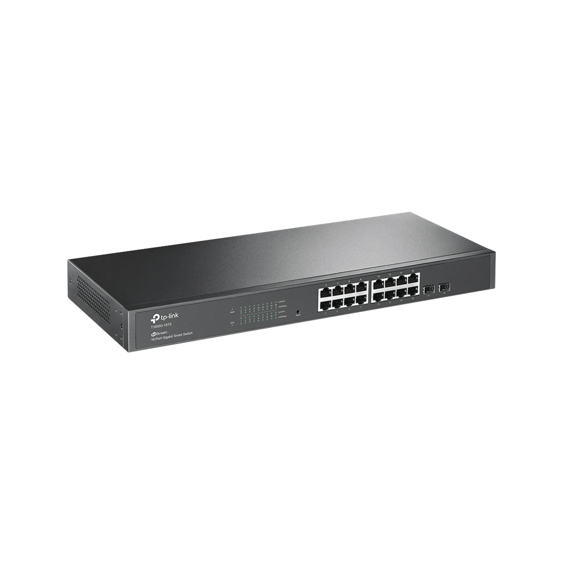 SMART SWITCH ADMINISTRABLE CAPA 2, 16 PUERTOS 10/100/1000 MBPS + 2 PUERTOS SFP-Switches-TP-LINK-Bsai Seguridad & Controles