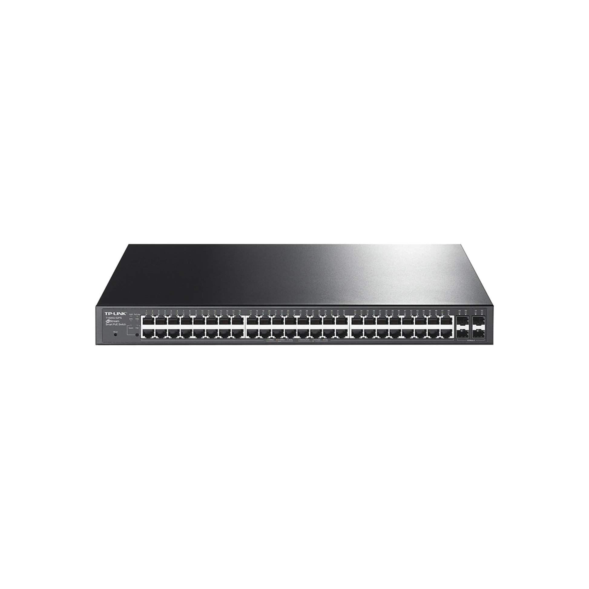 SMART SWITCH JETSTREAM POE+ ADMINISTRABLE CAPA 2, 48 PUERTOS 10/100/1000 MBPS + 4 PUERTOS SFP 384 W-Switches PoE-TP-LINK-Bsai Seguridad & Controles