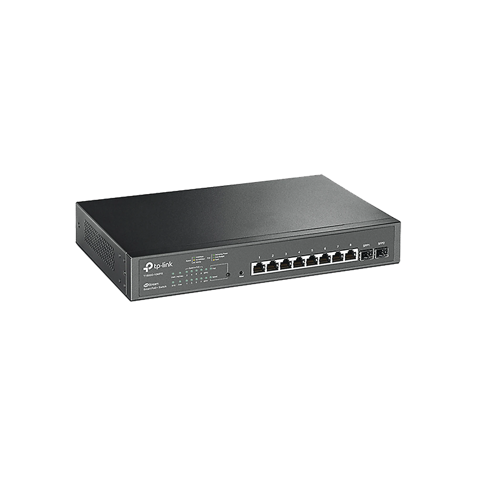 SMART SWITCH POE+ JETSTREAM ADMINISTRABLE CAPA 2, 8 PUERTOS 10/100/1000 MBPS + 2 PUERTOS SFP 116 W-Switches-TP-LINK-Bsai Seguridad & Controles