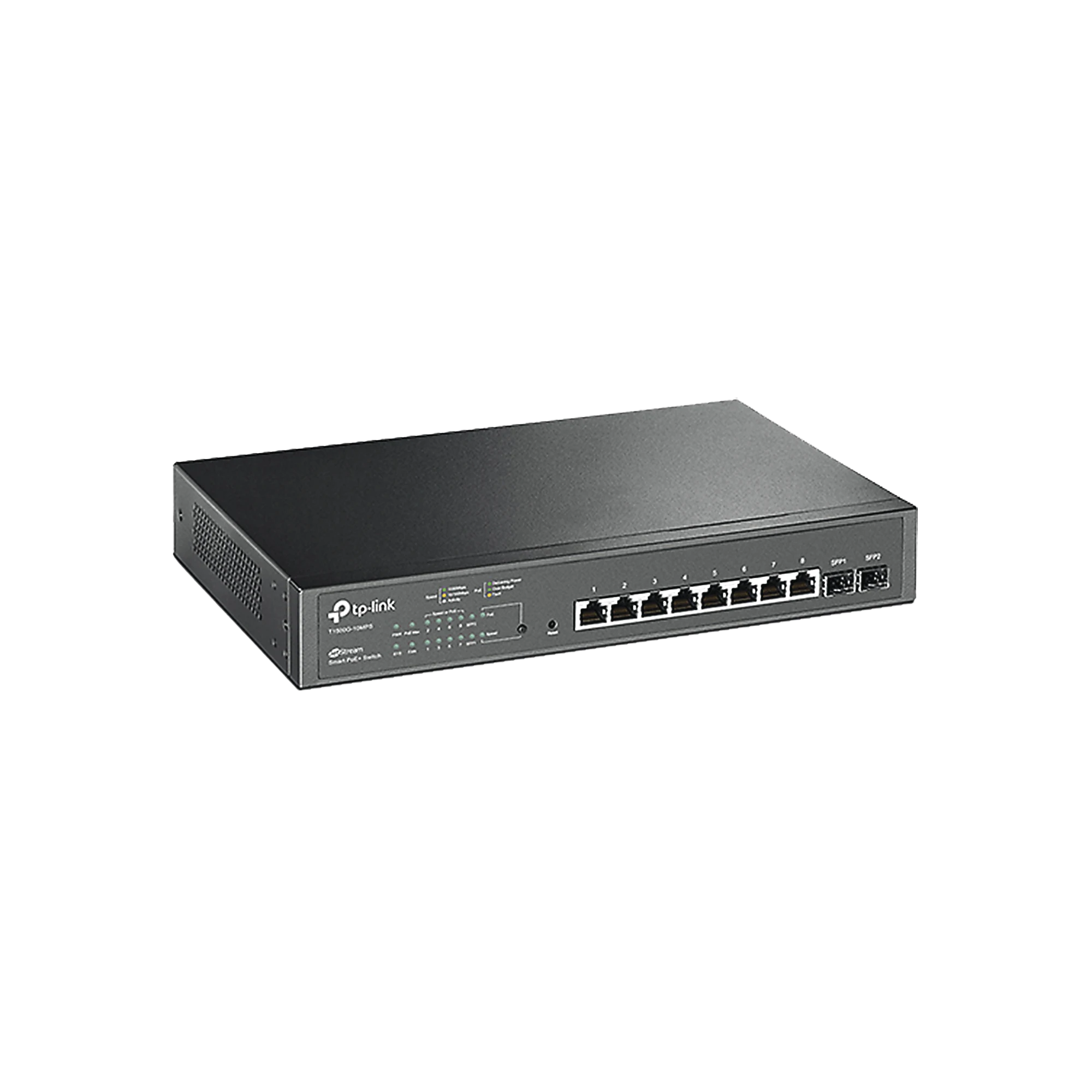 SMART SWITCH POE+ JETSTREAM ADMINISTRABLE CAPA 2, 8 PUERTOS 10/100/1000 MBPS + 2 PUERTOS SFP 116 W-Switches-TP-LINK-Bsai Seguridad & Controles