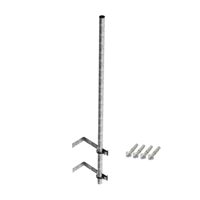 MÁSTIL DE 3 M DE 1-1/2 DIÁMETRO CED. 30 CON HERRAJES PARA SUJECIÓN A PARED.-Torres y Mástiles-SYSCOM TOWERS-SMR-P2-Bsai Seguridad & Controles