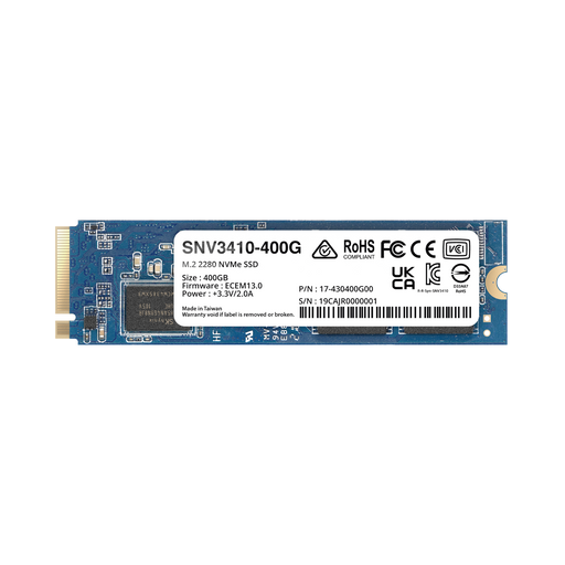 SSD 400GB NVME M.2 2280, DISEÑADA PARA SYNOLOGY NAS CON RANURAS M.2 INTEGRADAS-Servidores / Almacenamiento / Cómputo-SYNOLOGY-SNV3410400G-Bsai Seguridad & Controles