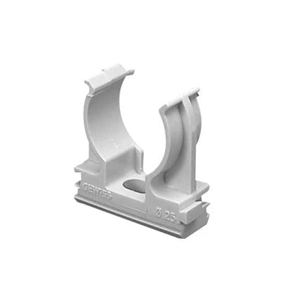 SOPORTE DE PRESIÓN (ABRAZADERA), PVC AUTO-EXTINGUIBLE, ABIERTO PARA TUBERÍA DE 20 MM (3/4")-Tuberia PVC / Registros PVC-GEWISS-Bsai Seguridad & Controles