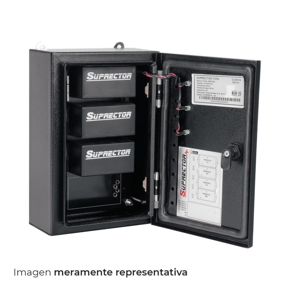 SUPRESOR DE PICO CLASE B CON VOLTAJE DE OPERACIÓN 127/220 VCA, 1 FASE, 60 KA-Protección contra Descargas-TOTAL GROUND-Bsai Seguridad & Controles