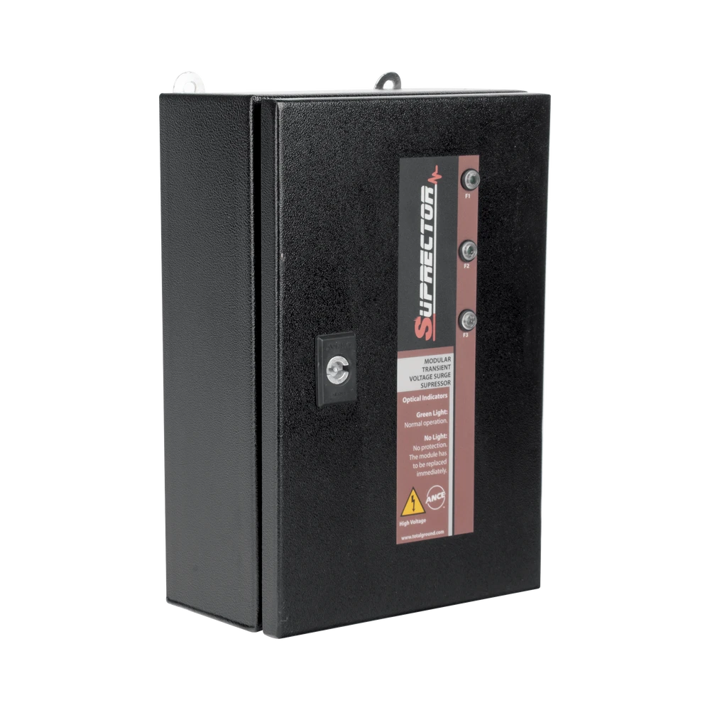 SUPRESOR DE PICO CLASE B CON VOLTAJE DE OPERACIÓN 127/220 VCA, 2 FASES, 60 KA-Protección contra Descargas-TOTAL GROUND-Bsai Seguridad & Controles