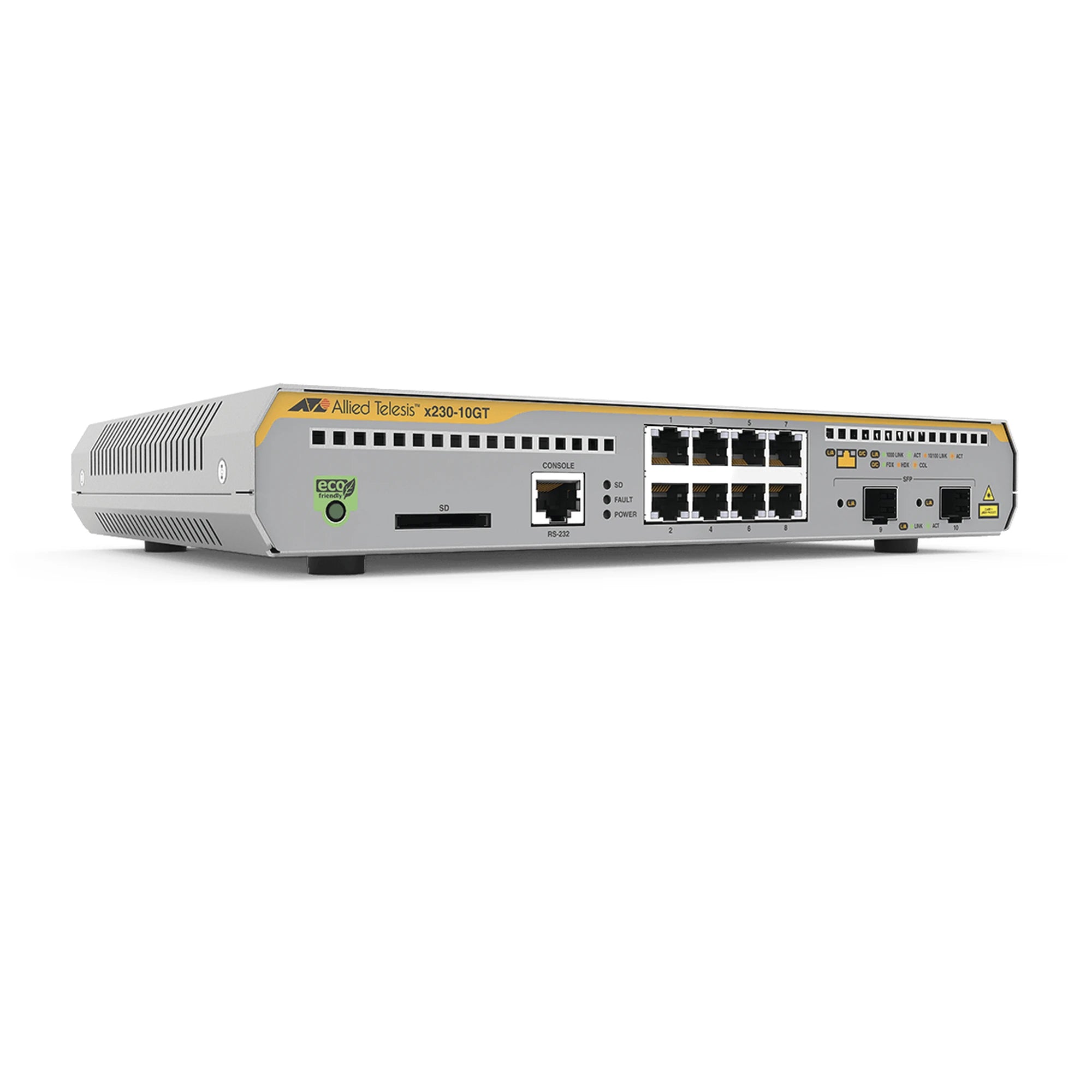 SWITCH ADMINISTRABLE CAPA 3, 8 PUERTOS 10/100/1000 MBPS + 2 PUERTOS SFP GIGABIT-Switches-ALLIED TELESIS-Bsai Seguridad & Controles