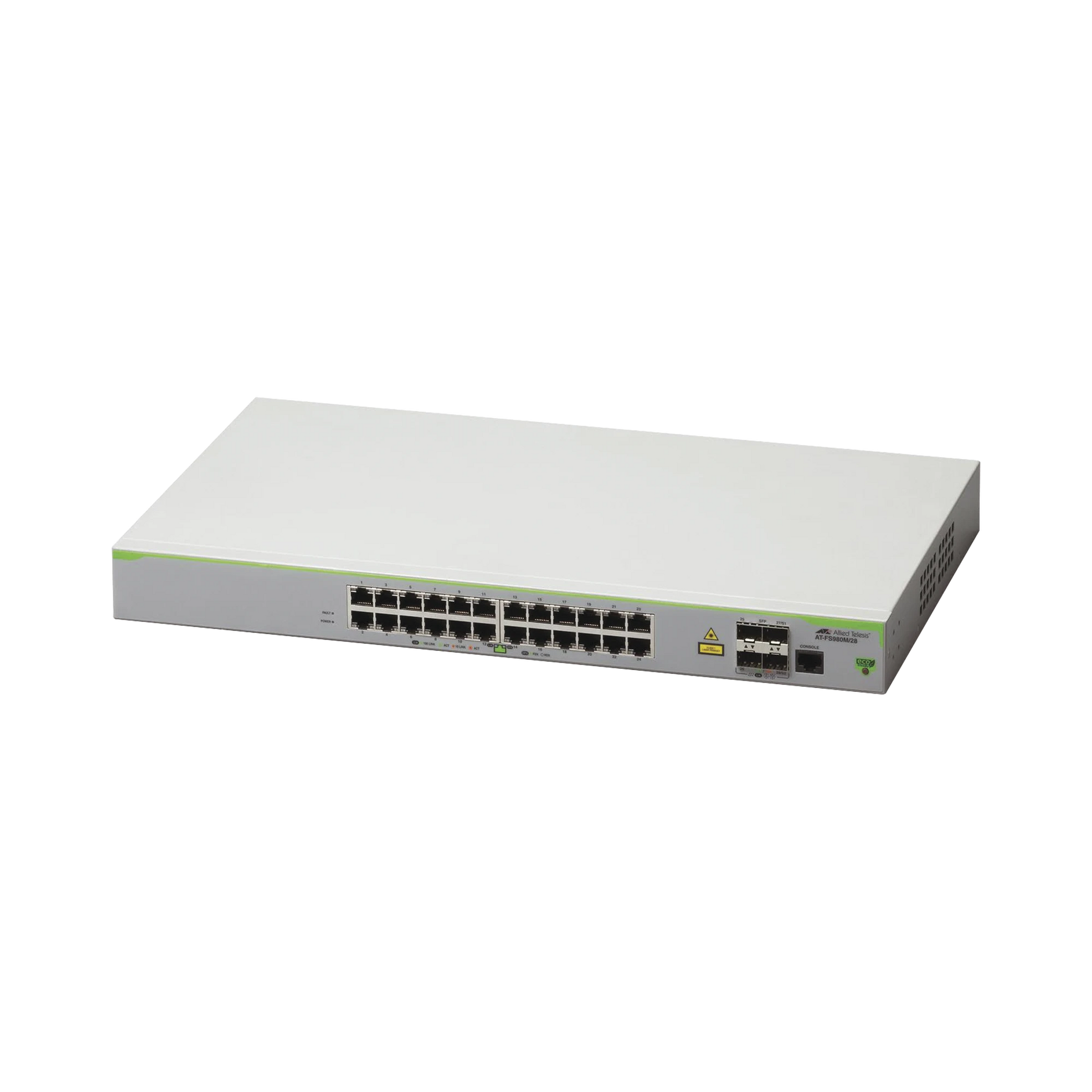 SWITCH ADMINISTRABLE CENTRECOM FS980M, CAPA 3 DE 24 PUERTOS 10/100 MBPS + 4 SFP GIGABIT-Switches-ALLIED TELESIS-Bsai Seguridad & Controles