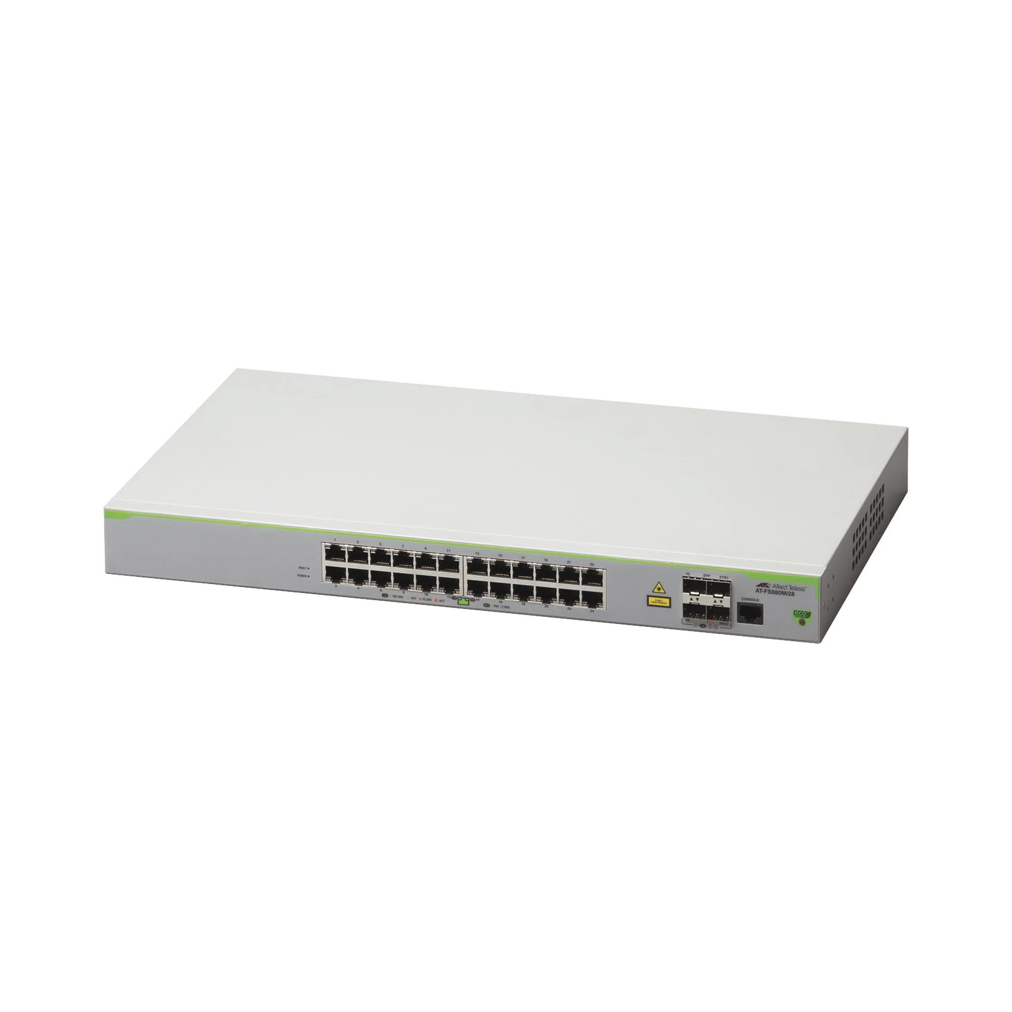 SWITCH ADMINISTRABLE CENTRECOM FS980M, CAPA 3 DE 24 PUERTOS 10/100 MBPS + 4 SFP GIGABIT-Switches-ALLIED TELESIS-Bsai Seguridad & Controles