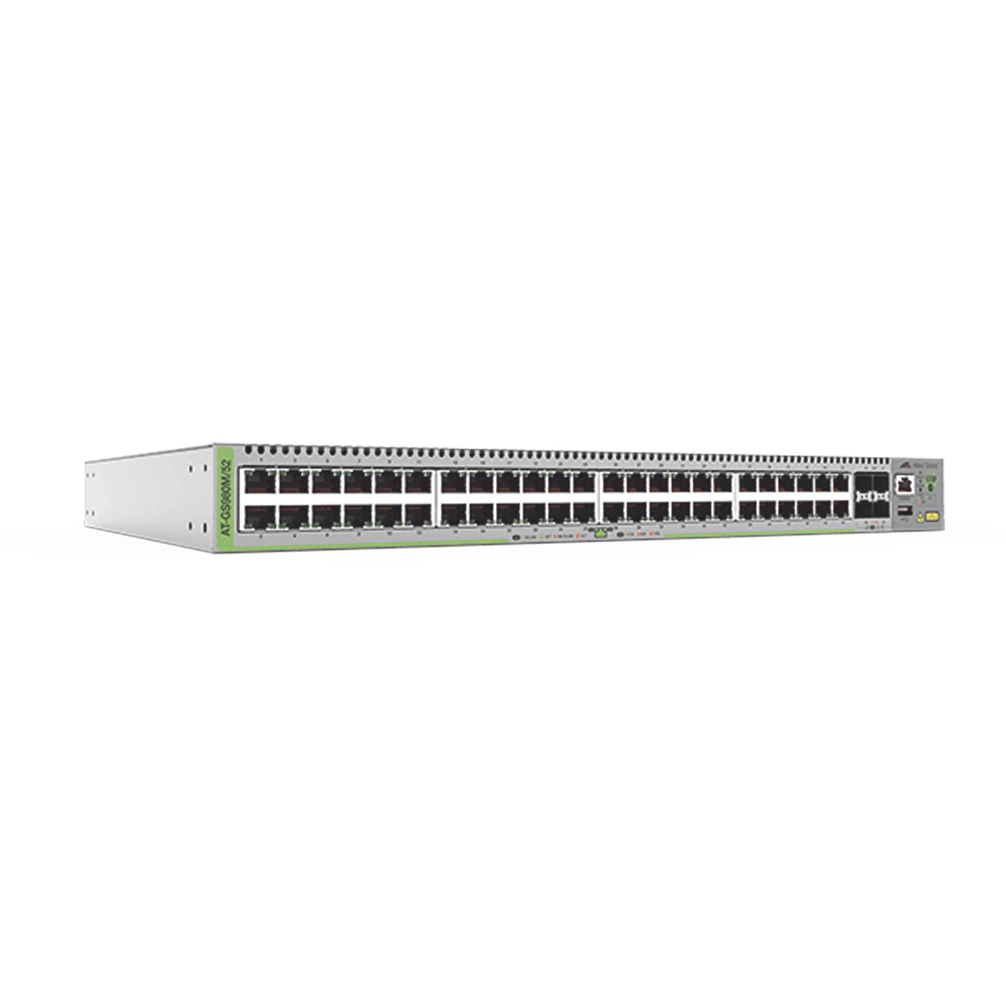 SWITCH ADMINISTRABLE CENTRECOM GS980M, CAPA 3 DE 48 PUERTOS 10/100/1000MBPS + 4 SFP GIGABIT-Switches-ALLIED TELESIS-Bsai Seguridad & Controles