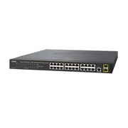 SWITCH ADMINISTRABLE DE 24 PUERTOS 10/100/1000T + 2 PUERTOS SFP 100/1000X-Switches-PLANET-Bsai Seguridad & Controles