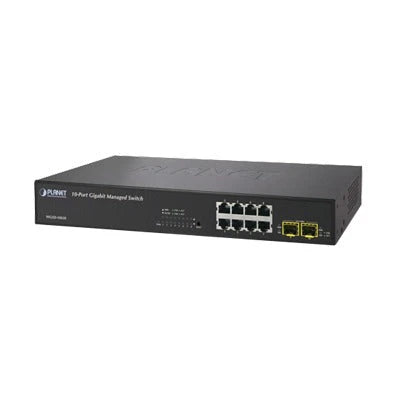 SWITCH ADMINISTRABLE L2+ 8 PUERTOS 10/100/1000T + 2 100/1000X SFP-Switches-PLANET-Bsai Seguridad & Controles