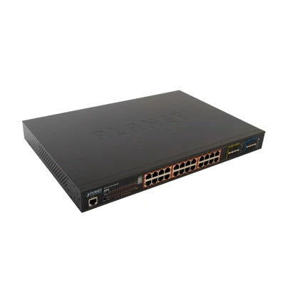 SWITCH ADMINISTRABLE L2+ STACK DE 24 PUERTOS POE+ 802.3AT + 2 PUERTOS 10G SFP /440W-Switches PoE-PLANET-Bsai Seguridad & Controles