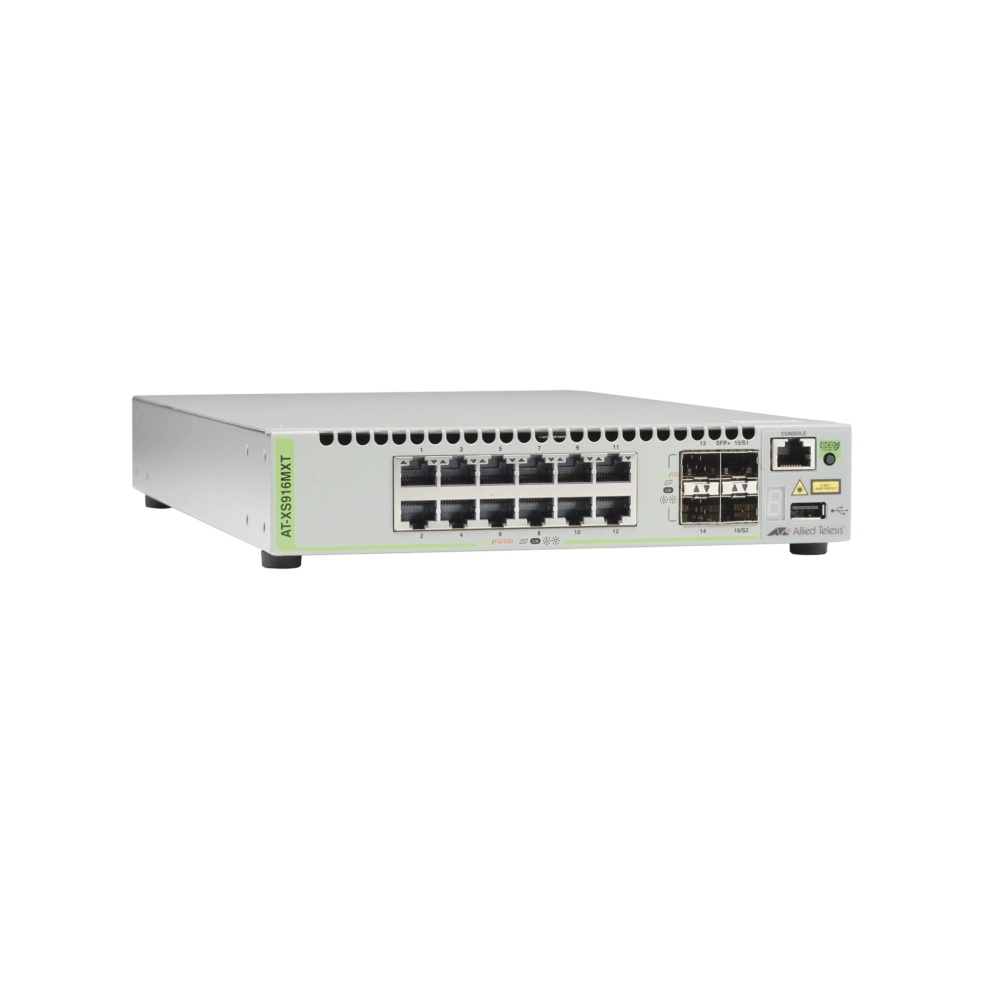 SWITCH CAPA 3 STACKEABLE 10 GIGABIT , 12 PUERTOS 100/1000/10G BASE-T (RJ-45) Y 4 PUERTOS SFP/SFP+ 10G-Switches-ALLIED TELESIS-Bsai Seguridad & Controles