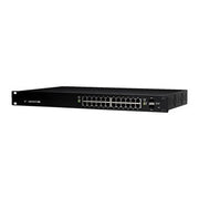 SWITCH EDGEMAX ADMINISTRABLE DE 24 PUERTOS GIGABIT CON POE+/POE PASIVO 24V + 2 PUERTOS SFP, 250 W-Switches PoE-UBIQUITI-Bsai Seguridad & Controles