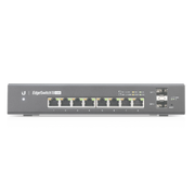 SWITCH EDGEMAX ADMINISTRABLE DE 8 PUERTOS GIGABIT CON POE+/POE PASIVO 24V + 2 PUERTOS SFP, 150 W-Switches PoE-UBIQUITI-Bsai Seguridad & Controles