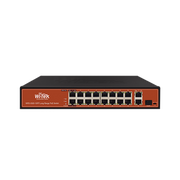 SWITCH FAST-ETHERNET POE NO ADMINISTRABLE DE LARGO ALCANCE, HASTA 250M, CON 16 X 10/100MBPS + 2 X 100/1000MBPS + 1 X SFP, 200 W-Switches PoE-WI-TEK-Bsai Seguridad & Controles
