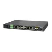 SWITCH INDUSTRIAL ADMINISTRABLE 24 PUERTOS 1000MBPS CON 4 PUERTOS SFP-Industrial-PLANET-Bsai Seguridad & Controles