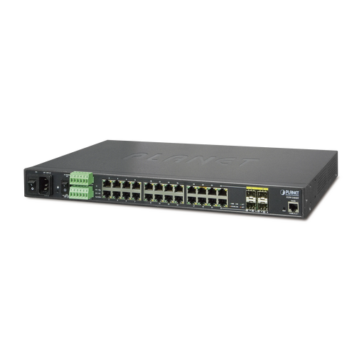 SWITCH INDUSTRIAL ADMINISTRABLE 24 PUERTOS 1000MBPS CON 4 PUERTOS SFP-Industrial-PLANET-Bsai Seguridad & Controles