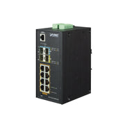 SWITCH INDUSTRIAL ADMINISTRABLE 8 PUERTOS 10/100/1000 T 802.3AT POE + 2 PUERTOS 100/1000X SFP + 2 PUERTOS 10G SFP+-Industrial-PLANET-Bsai Seguridad & Controles