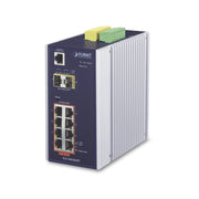 SWITCH INDUSTRIAL ADMINISTRABLE CAPA 2+ 8 PUERTOS POE 802.3AT GIGABIT, 2 PUERTOS SFP-Industrial-PLANET-Bsai Seguridad & Controles