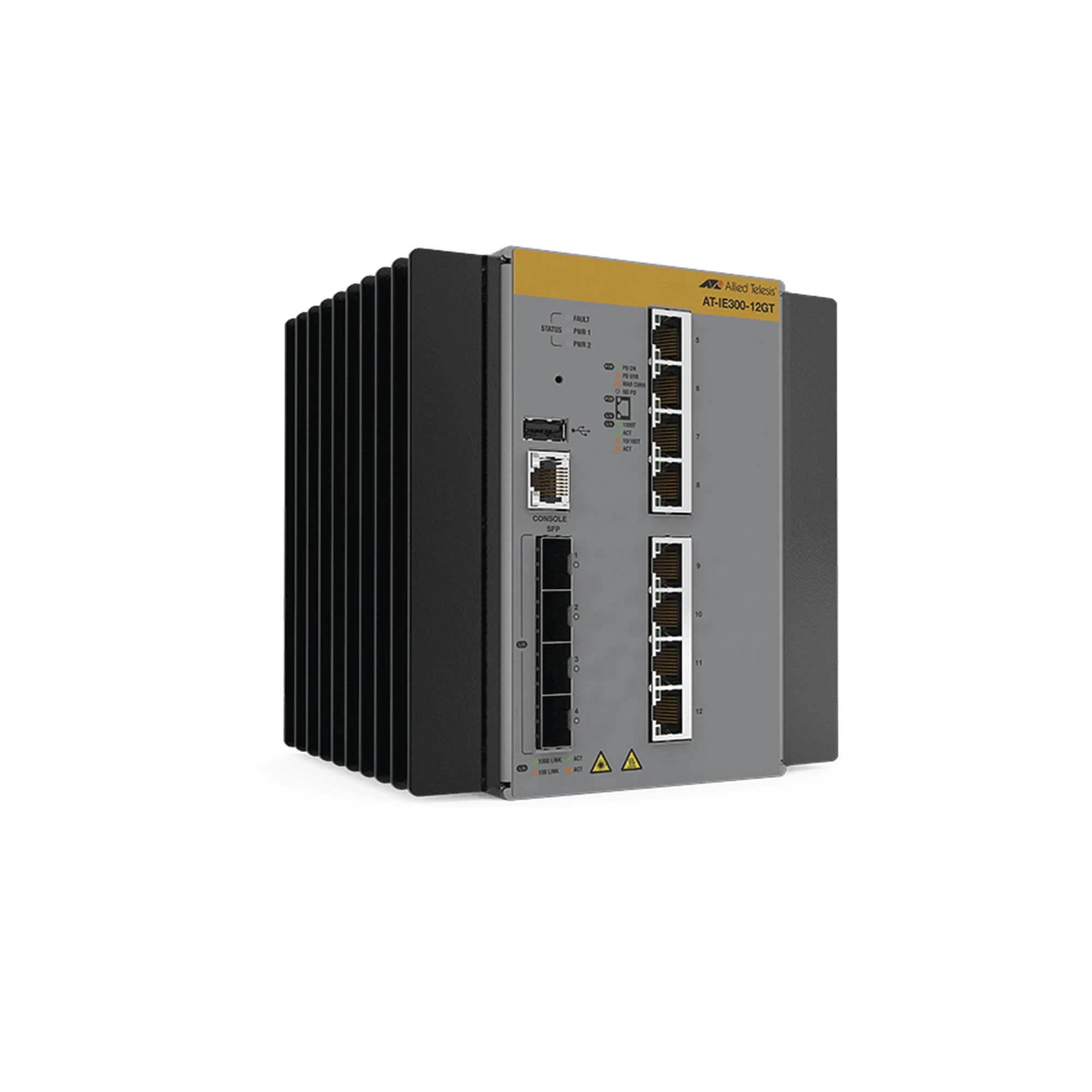 SWITCH INDUSTRIAL ADMINISTRABLE CAPA 3 DE 8 PUERTOS 10/100/1000 MBPS + 4 PUERTOS SFP-Switches-ALLIED TELESIS-Bsai Seguridad & Controles
