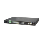 SWITCH INDUSTRIAL ADMINISTRABLE L2+ 24 PUERTOS ,4 COMBO SFP, 2 SFP+ 10G (-40 A 75°C)-Industrial-PLANET-Bsai Seguridad & Controles