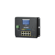SWITCH INDUSTRIAL FLAT-TYPE 8 PUERTOS GIGABIT C/POE 802.3AT, 2 PUERTOS SFP, LCD-Industrial-PLANET-Bsai Seguridad & Controles