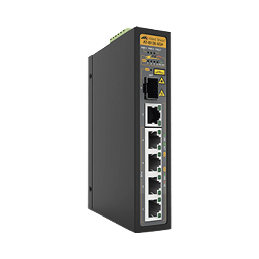 SWITCH INDUSTRIAL POE+ NO ADMINISTRABLE DE 5 PUERTOS 10/100/1000 MBPS (4 PUERTOS SON POE+) + 1 PUERTOS SFP, 90 W-Switches PoE-ALLIED TELESIS-Bsai Seguridad & Controles