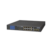 SWITCH NO ADMINISTRABLE 8 PUERTOS GIGABIT CON MODO EXTEND POE A 250 MTS, 2 PUERTOS UPLINK 10/100/1000 MBPS, 2 PUERTOS SFP-Switches PoE-PLANET-Bsai Seguridad & Controles