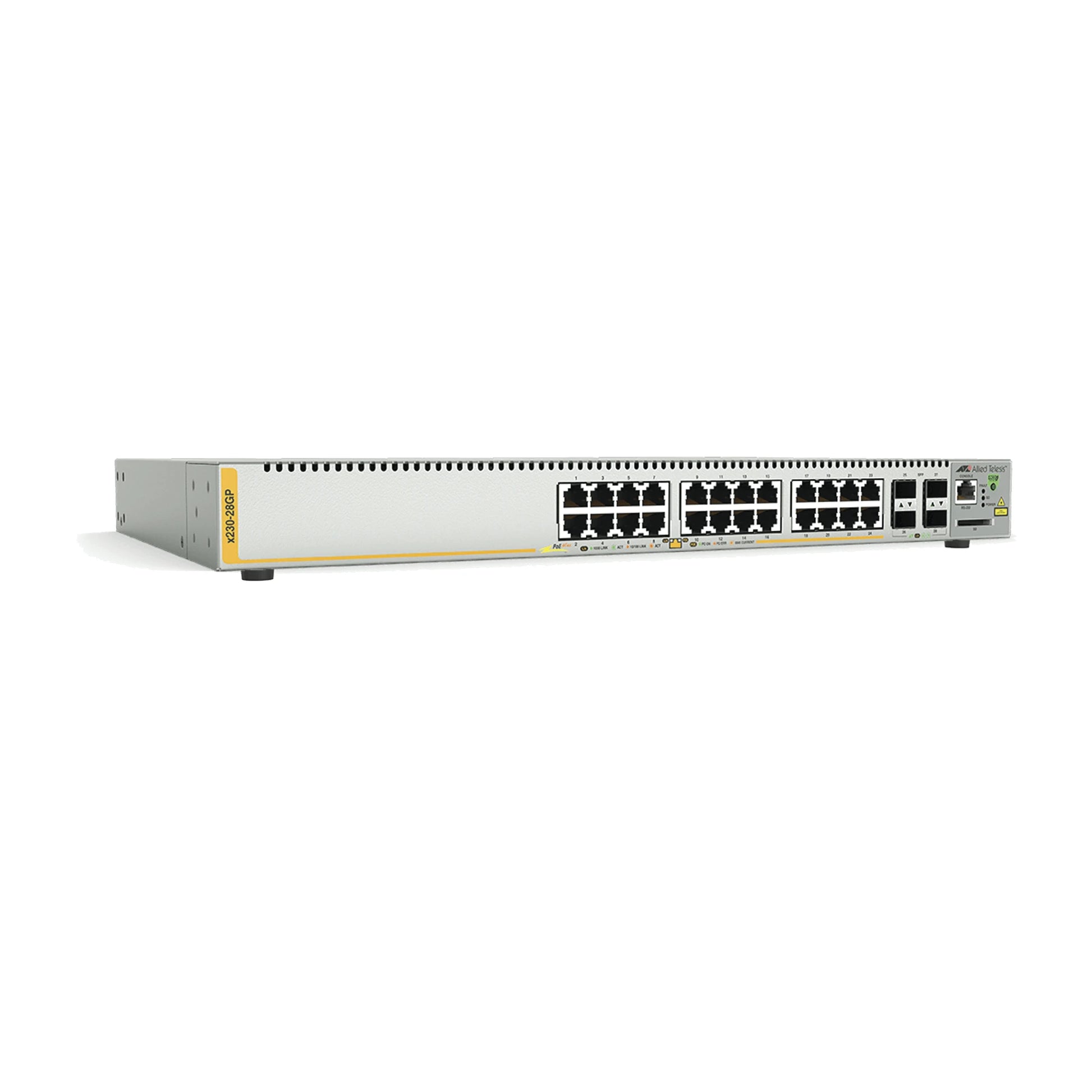 SWITCH POE+ ADMINISTRABLE CAPA 3, 24 PUERTOS 10/100/1000 MBPS + 4 SFP GIGABIT, 370 W-Switches PoE-ALLIED TELESIS-Bsai Seguridad & Controles