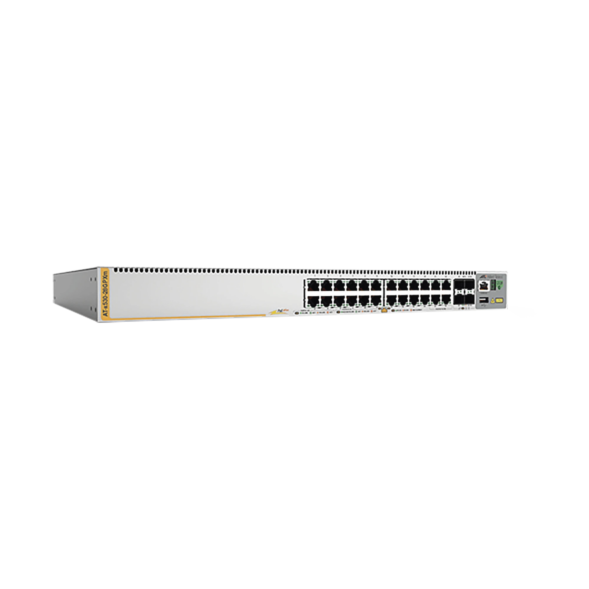 SWITCH POE+ STACKEABLE CAPA 3, 24 PUERTOS 10/100/1000 MBPS + 4 PUERTOS SFP+ 10 G, HASTA 720 W, FUENTE REDUNDANTE-Switches PoE-ALLIED TELESIS-Bsai Seguridad & Controles