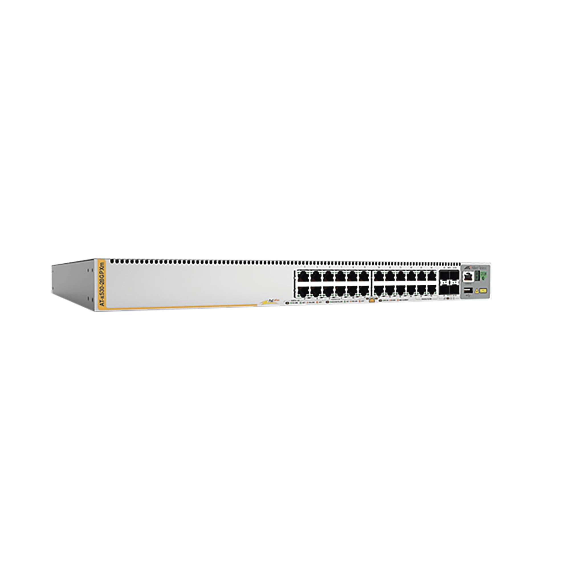 SWITCH POE+ STACKEABLE CAPA 3, 24 PUERTOS 10/100/1000 MBPS + 4 PUERTOS SFP+ 10 G, HASTA 720 W, FUENTE REDUNDANTE-Switches PoE-ALLIED TELESIS-Bsai Seguridad & Controles