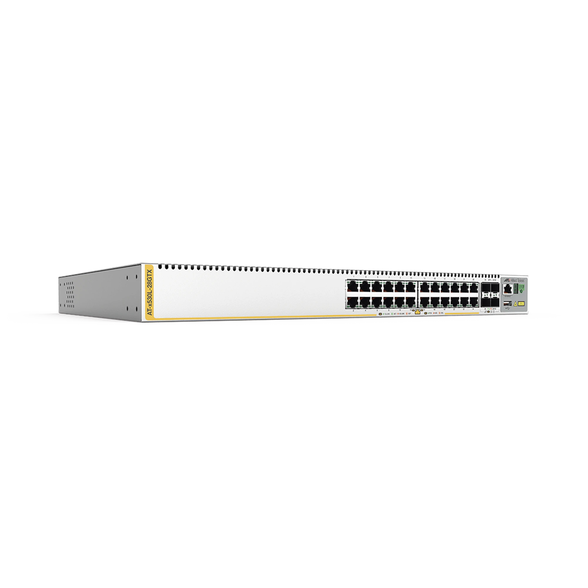 SWITCH STACKEABLE CAPA 3, 24 PUERTOS 10/100/1000 MBPS + 4 PUERTOS SFP+ 10 G, FUENTE DE ALIMENTACIÓN REDUNDANTE-Switches-ALLIED TELESIS-Bsai Seguridad & Controles