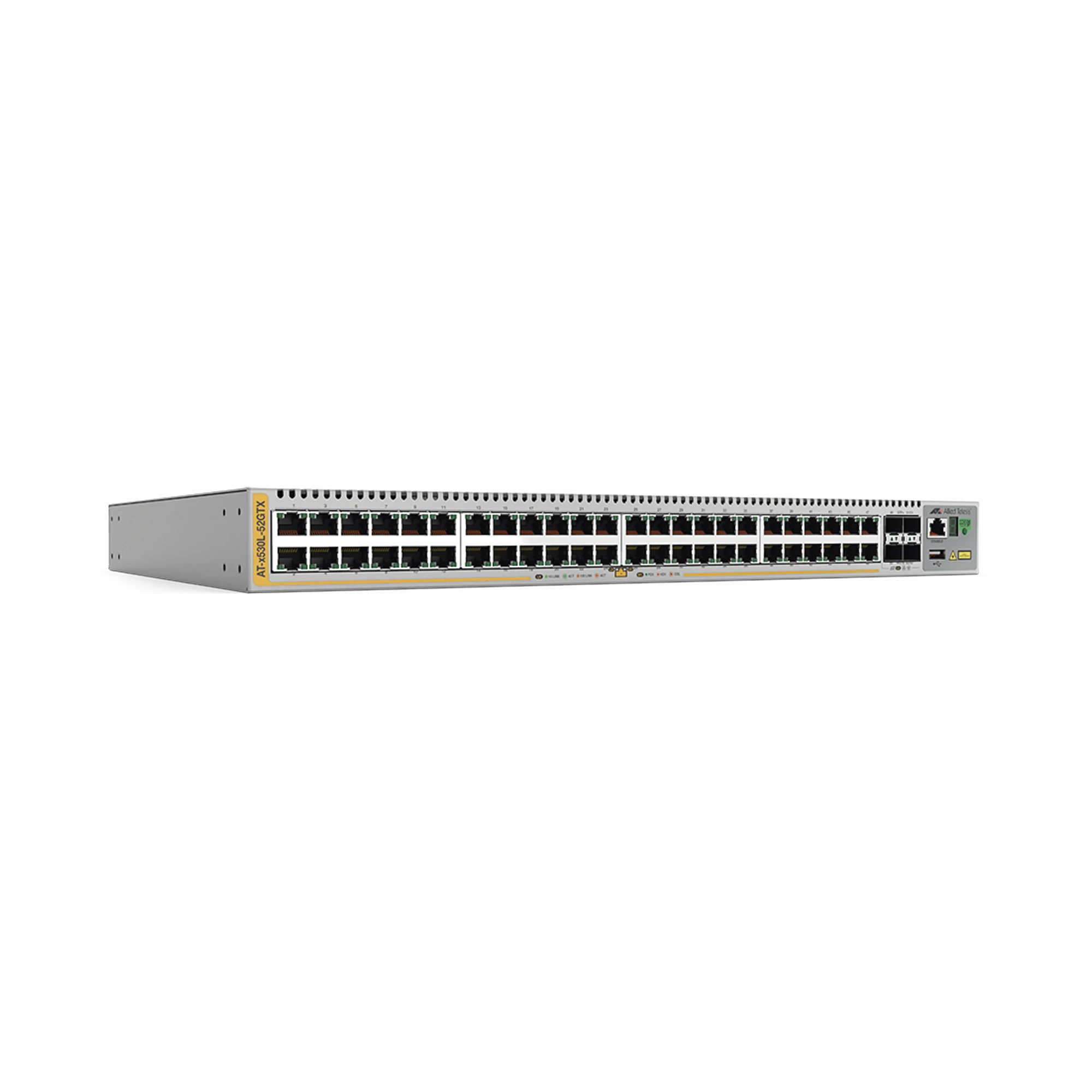 SWITCH STACKEABLE CAPA 3, 48 PUERTOS 10/100/1000 MBPS + 4 PUERTOS SFP+ 10 G, FUENTE DE ALIMENTACIÓN REDUNDANTE-Switches-ALLIED TELESIS-Bsai Seguridad & Controles