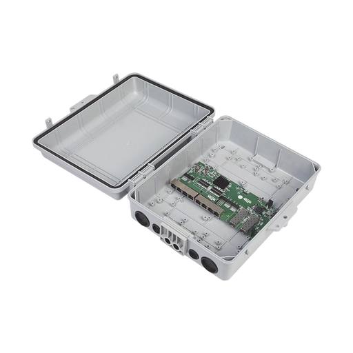 SWITCH WISP/FTTX CON 7 PUERTOS POE INVERSO DE 24V PASIVO (POE IN), 1 PUERTO POE OUT DE 24V + 2 SFP, INTEGRADO CON GABINETE NEMA IP67 PARA EXTERIOR-Switches PoE-WI-TEK-Bsai Seguridad & Controles