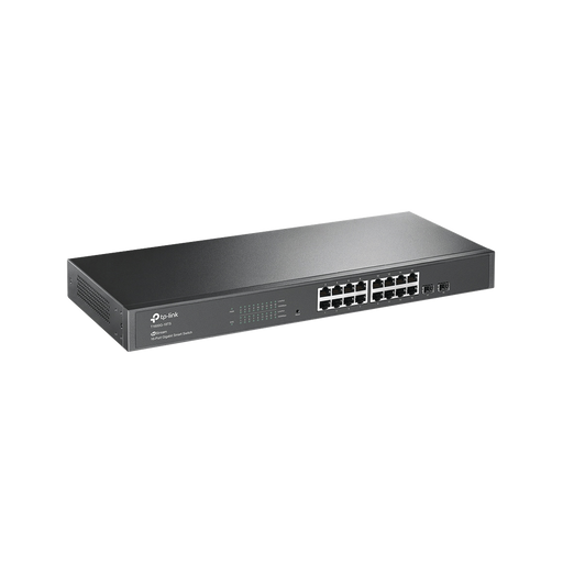 SMART SWITCH ADMINISTRABLE CAPA 2, 16 PUERTOS 10/100/1000 MBPS + 2 PUERTOS SFP-Switches-TP-LINK-T1600G-18TS-Bsai Seguridad & Controles