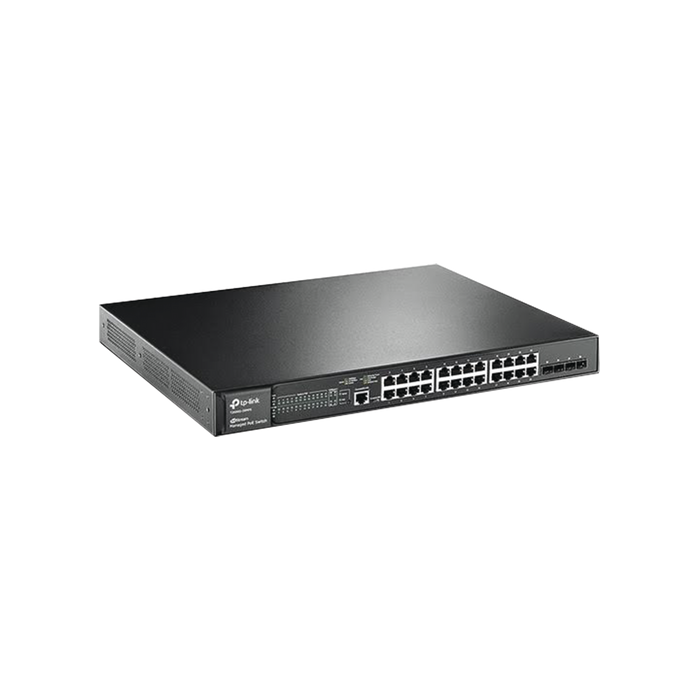 SWITCH JETSTREAM POE+ ADMINISTRABLE CAPA 2, 24 PUERTOS 10/100/1000 MBPS + 4 PUERTOS SFP 384 W-Switches PoE-TP-LINK-T2600G-28MPS-Bsai Seguridad & Controles